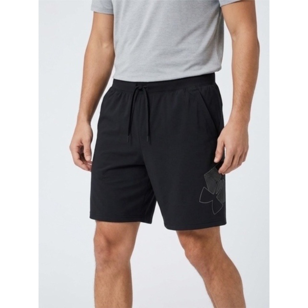 Under Armour Mens Speedpocket Running Shorts Black Athletic Graphic Logo